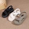 Fashion New Thick Bottom Elastic Band Sandals for Women 2025 Summer Korean Edition Cross Belt Open toed Sandals Fairy Style Sandals