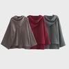 Women's Asymmetric Knitted Scarf Jacket - Fall/Winter 2024 European & American Style