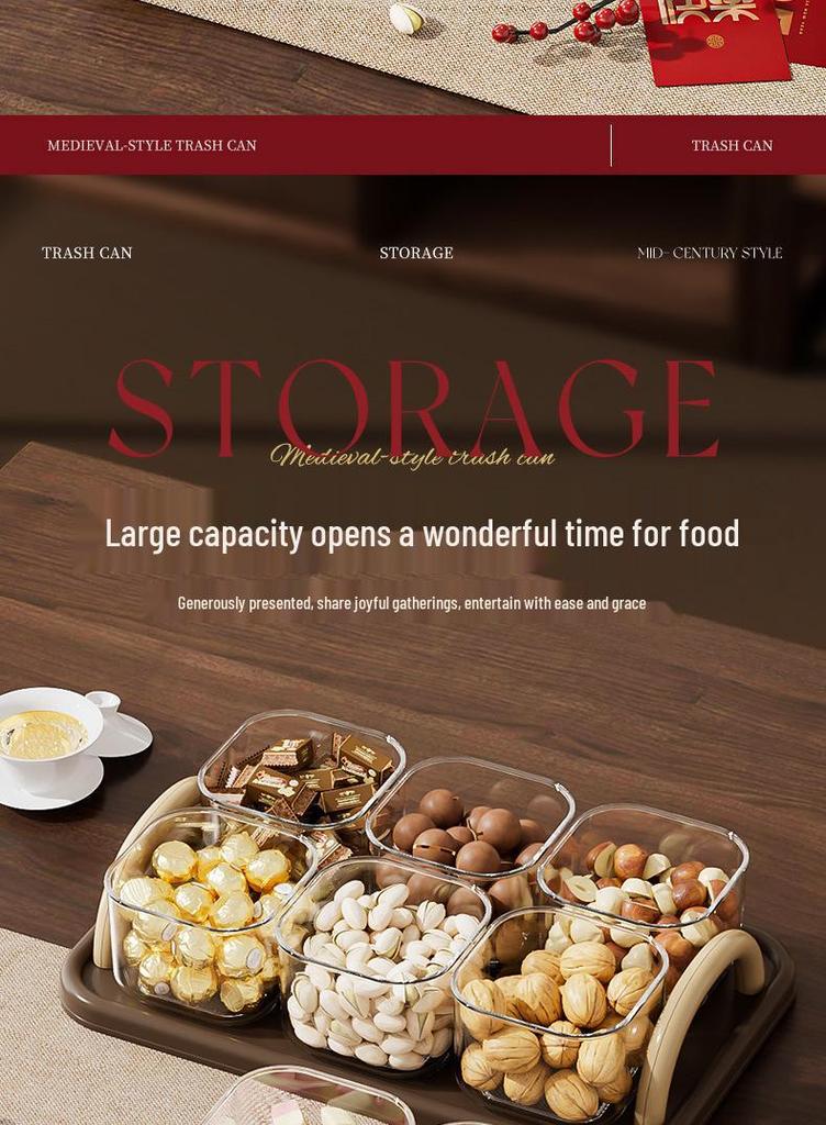 Transparent Snack & Nut Storage Box for Living Room