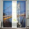 New York Night View Sheer Curtains For Bedroom Living Room Tulle Curtains For Kitchen Window Voile Curtains