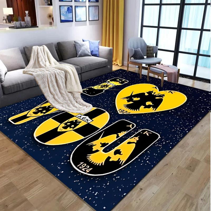 AEK Athens FC Pattern Rug, Indoor/Outdoor Mat, for Picnic, Gameroom, Bedroom, Office, Living Room, Home Decor Carpet, Birthday Gift