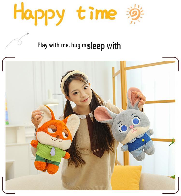 Crazy Animals Rabbit & Fox Plush Toy - Cute Q Version Dolls