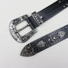 Crocodile Pattern Western Rivet Skull Leather Belt – Unisex Punk Y2K Style