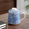 Guochao Flowering White Porcelain Light Luxury Tea Set Home Office Tea High-end Festival Souvenir