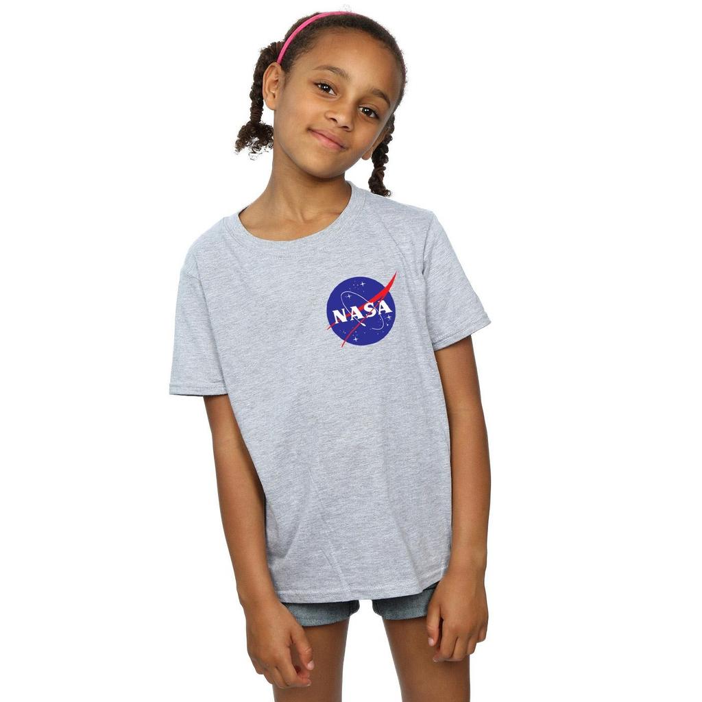 NASA Girls Classic Insignia Chest Logo Cotton T-Shirt