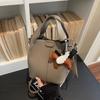 Měkká kožená taška Módní trendy barevně sladěná kabelka, Tote bag, Ležérní taška přes rameno