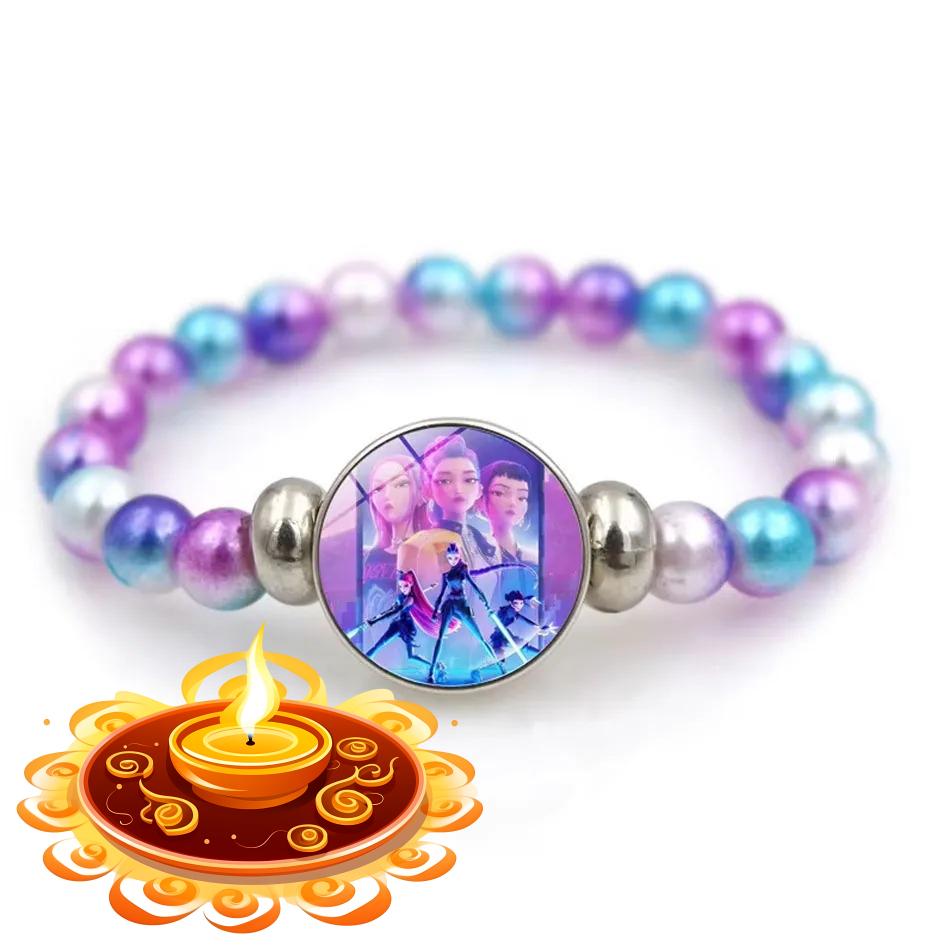 Bracelets Chasseurs de Démons Mode Filles Bracelet de Poignet Perlé Mignon Personnage de Dessin Animé Bijoux Accessoires Enfants Cadeau de Noël Jouets