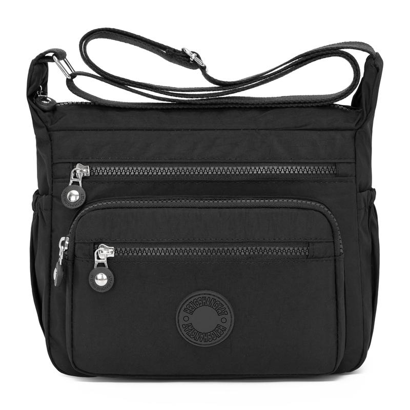 

Многослойная сумка для мам среднего возраста, женская сумка через плечо большой емкости, дорожная сумка небольшого размера чёрный