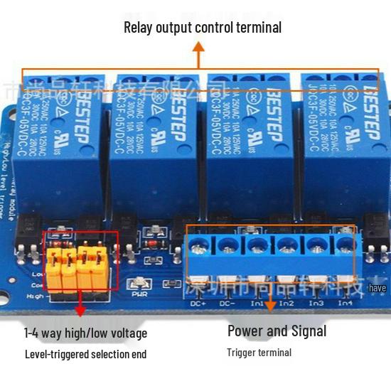 Module de Relais Électromagnétique: Canal 1/2/4/6/8, Déclencheur Haut/Bas, Commande PLC 5V/12V/24V