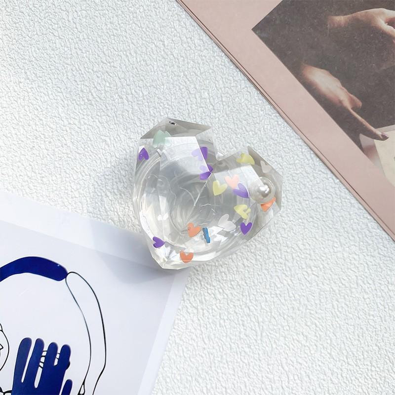 

Transparent Heart-shaped Phone Holder Air Cushion Bag Expandable Desktop Support Stable Portable Niche Instagram Creative