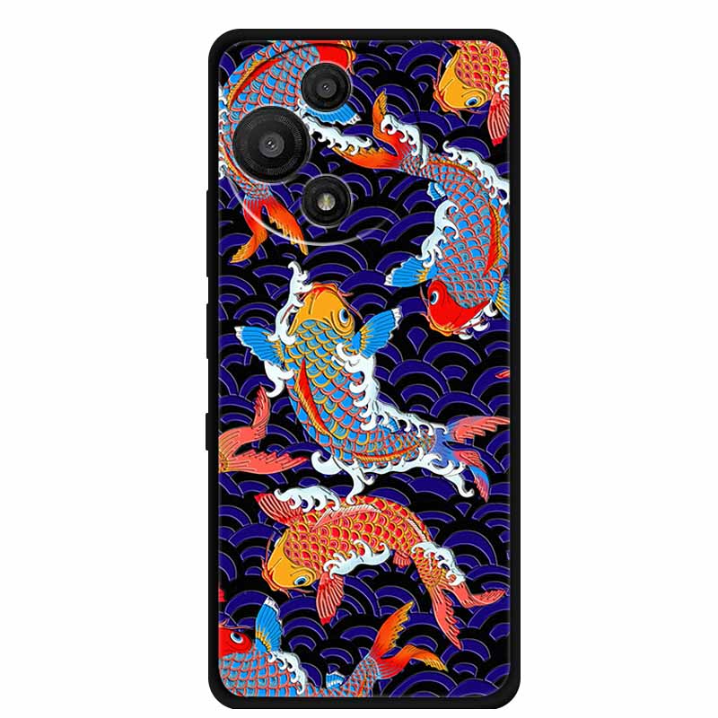 For TCL 60 SE Nxtpaper Case 3D Emboss Relief Flowers Black TPU Silicone Soft Back Cover Cases For TCL 60R Case 6.7" Fundas Bag