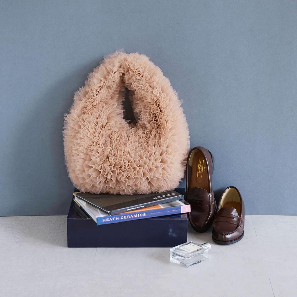 Random Frill Tulle Bag [TREASURE TOPKAPI] (Beige)