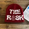 Deep Customization Puff Print Knitted Winter Cap Warm Knit Jacquard Ski Cuffless Punk Style Business Beanie Hats Common High