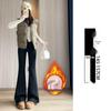 High-Waisted White Shark Pants: Fleece-Lined, Flared, Slimming, and Versatile for Autumn and Winter