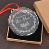 1pc/2pcs Our First Wedding Ornament, Just Married ,Glass Xmas Tree Decoration Gift, Christmas Party Holiday Gift Decor Memorial Christmas Prent