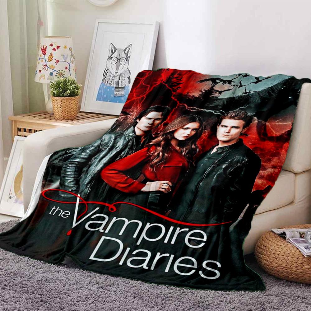 Coperta in Flanella con Stampa Vampire Diaries Alta Qualità Calda Confortevole Coperta per Tutte le Stagioni Perfetta per Regali Decorazione Casa