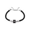 Emporio Armani Black marble and leather strap bracelet