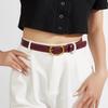 Womens Fashion Belt PU Leather Jeans Vintage Gold Buckle Versatile Casual