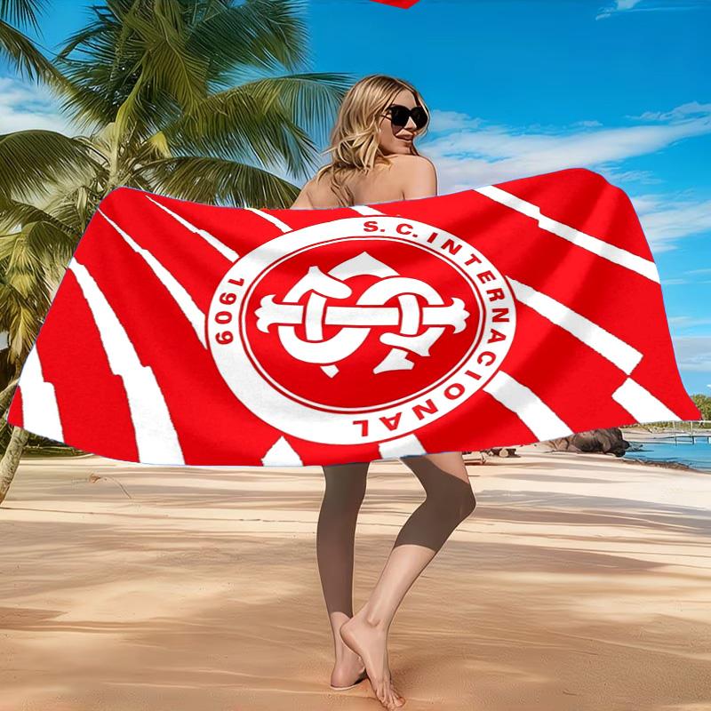 Inter Club Emblem Printed Microfiber Beach Towel, Soft And Absorbent, Quick-Dry, Ideal for Summer Travel, Beach Essential, Swimming Pool