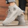 2024 Autumn Classical Shoes for Men Ankle Canvas Boots Fashion Patchwork High Tops Casual Shoes Street Cool Motorcycle Boots
