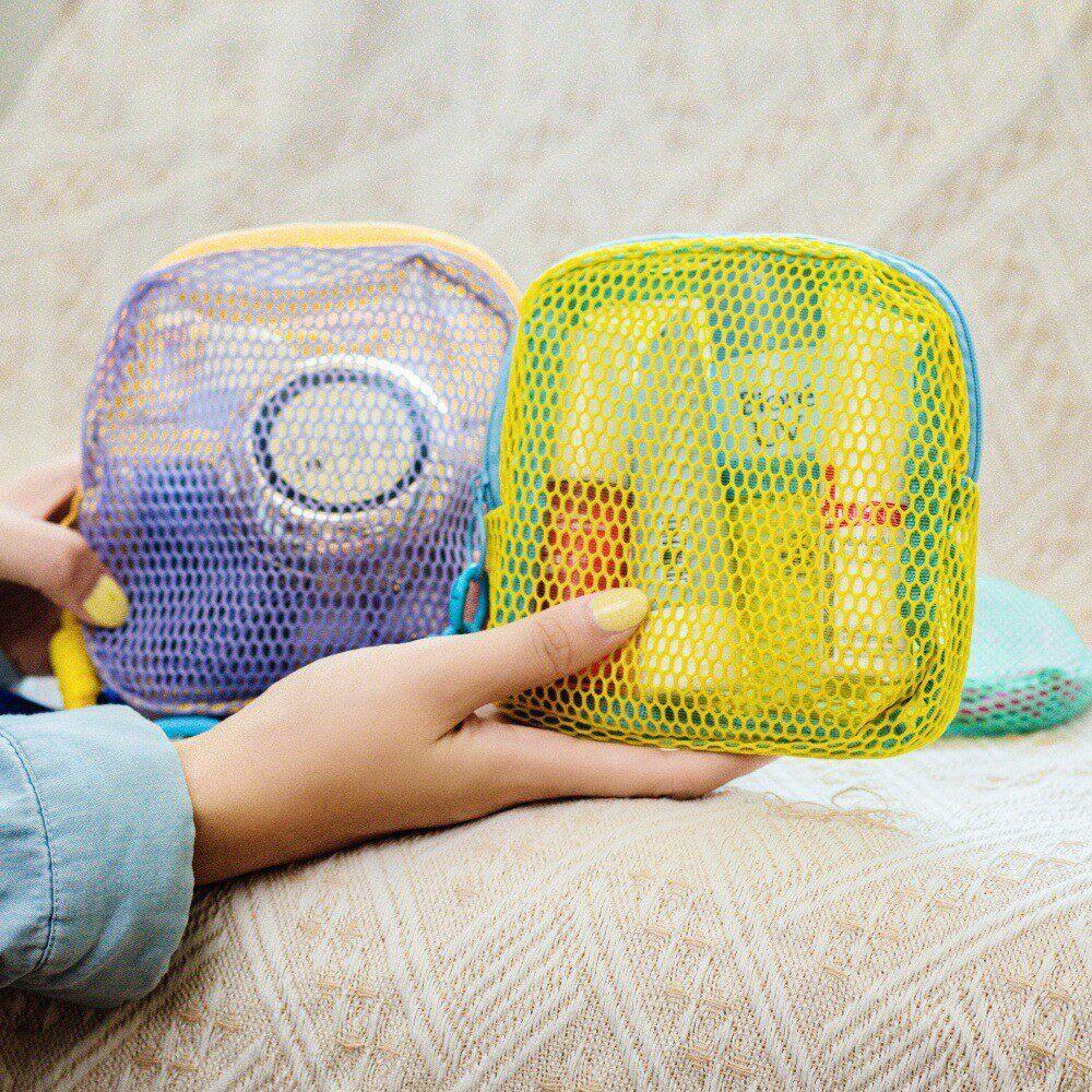 Net Fabric Portable Small Purse for Cosmetics, Multi-functional Color Digital Makeup Bag for Travel Storage