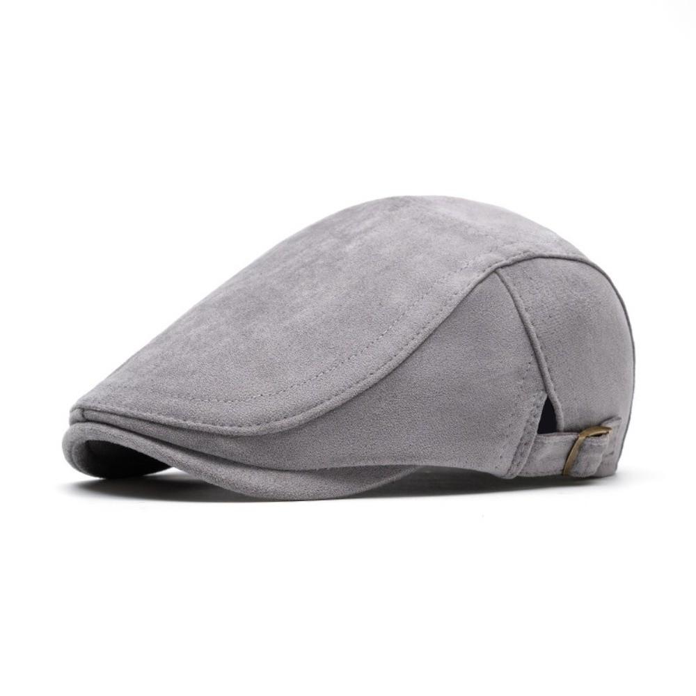 

Classic Solid Color Fleece Cap Breathable Adjustable Newsboy Cap Comfort Fit Sun Visor Cap
