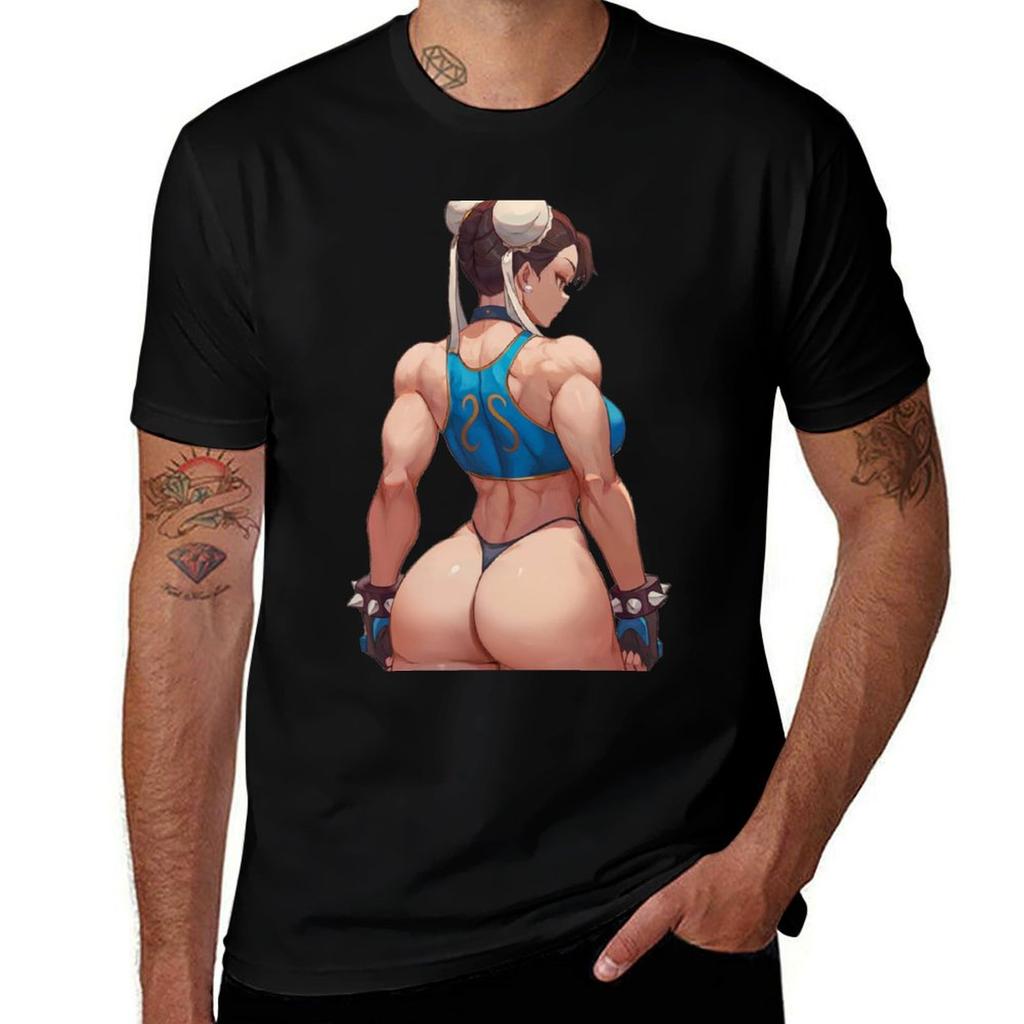 ChunLi In Thong TShirt Athletic Fit Sports Short Sleeve Top