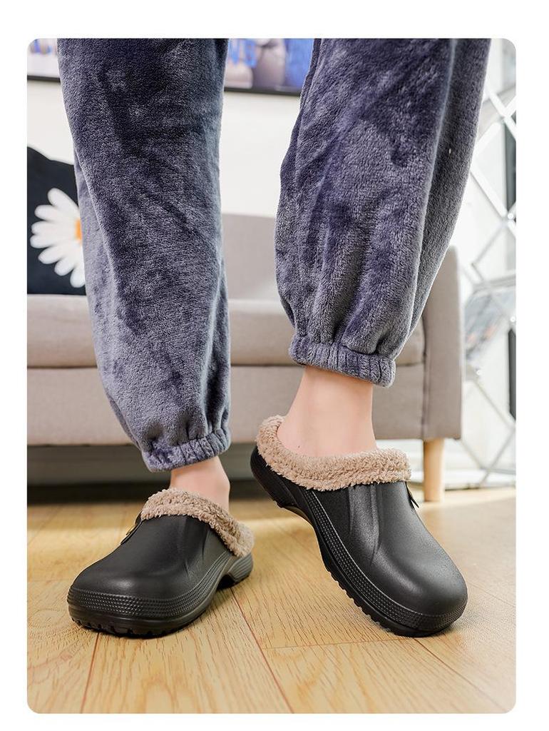 2025 Herbst/Winter Unisex Fuzzy Baumwolle Loch Hausschuhe