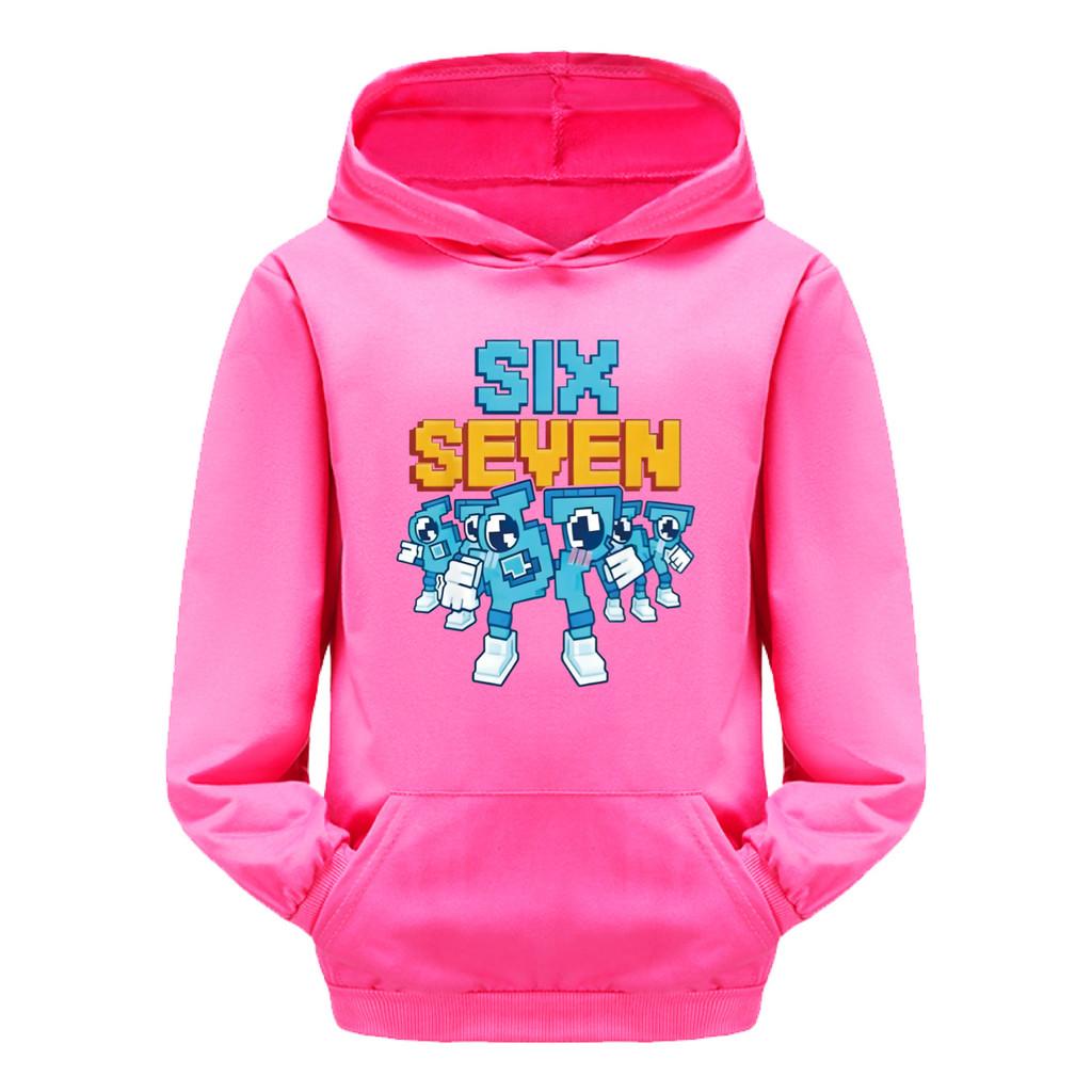 5195 Dětské chlapecké dívčí mikiny s dlouhým rukávem a potiskem Steal a Brainrot 67 Six Seven