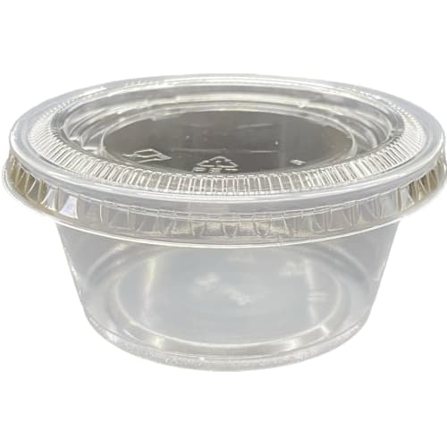 Niche Plus Heat-Resistant Sauce and Pudding Cups, Clear, with Lids, 3.25 Oz (approx. 100 Ml), Pack of 50, Large Dip