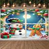 Winter Decoration Gingerbread Man New Year Banner Snowman Decor Colorful Lights Seasonal Decor For Indoor Decoration Holiday