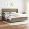 3128233 vidaXL Divan Bed with Mattress Taupe 200x200 Cm Fabric