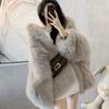 2 winter new imitation car strips imitation fox hair woven coat hooded bat imitation fur coat