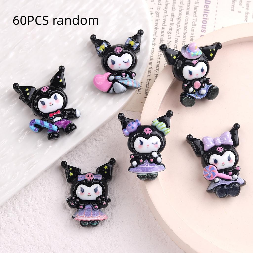 12/60PCS Cartoon DIY resin accessories, circus cream glue handmade hair clip, phone case, shoe buckle accessories