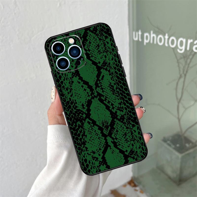 Snake Skin Print Case For iPhone 16 15 11 12 13 14 Pro Max Plus XS X XR 12 13 Mini Back Cover