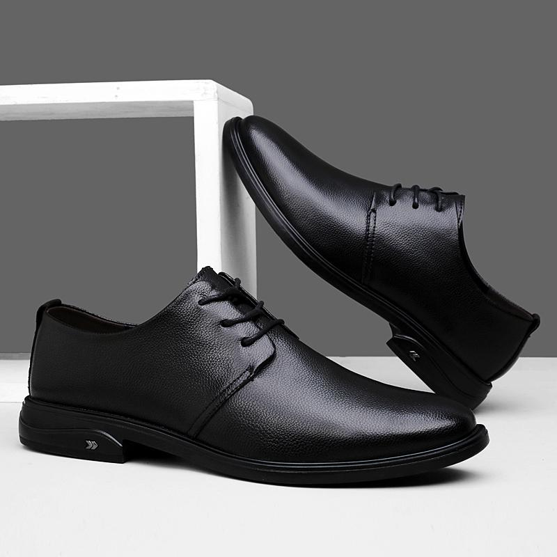 British Style Men Formal Dress Footwear Genuine Leather Oxford Shoes Fashion Pointed Men Business Shoes Formal Office Walk Shoes