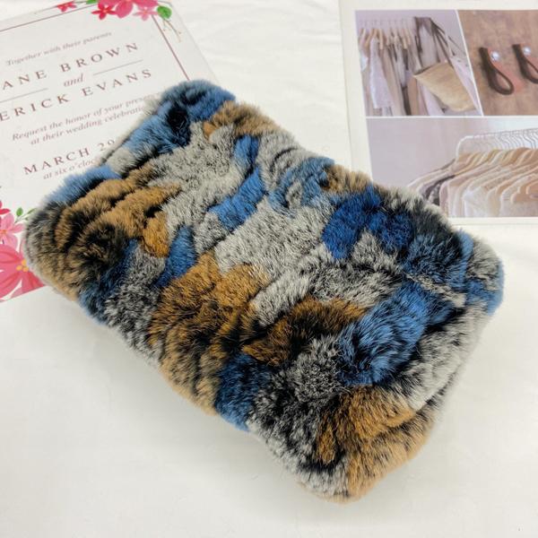Rabbit Fur Scarf Women Winter Warm Knitted Neck Warmer Fashion Stylish Ring Scarves