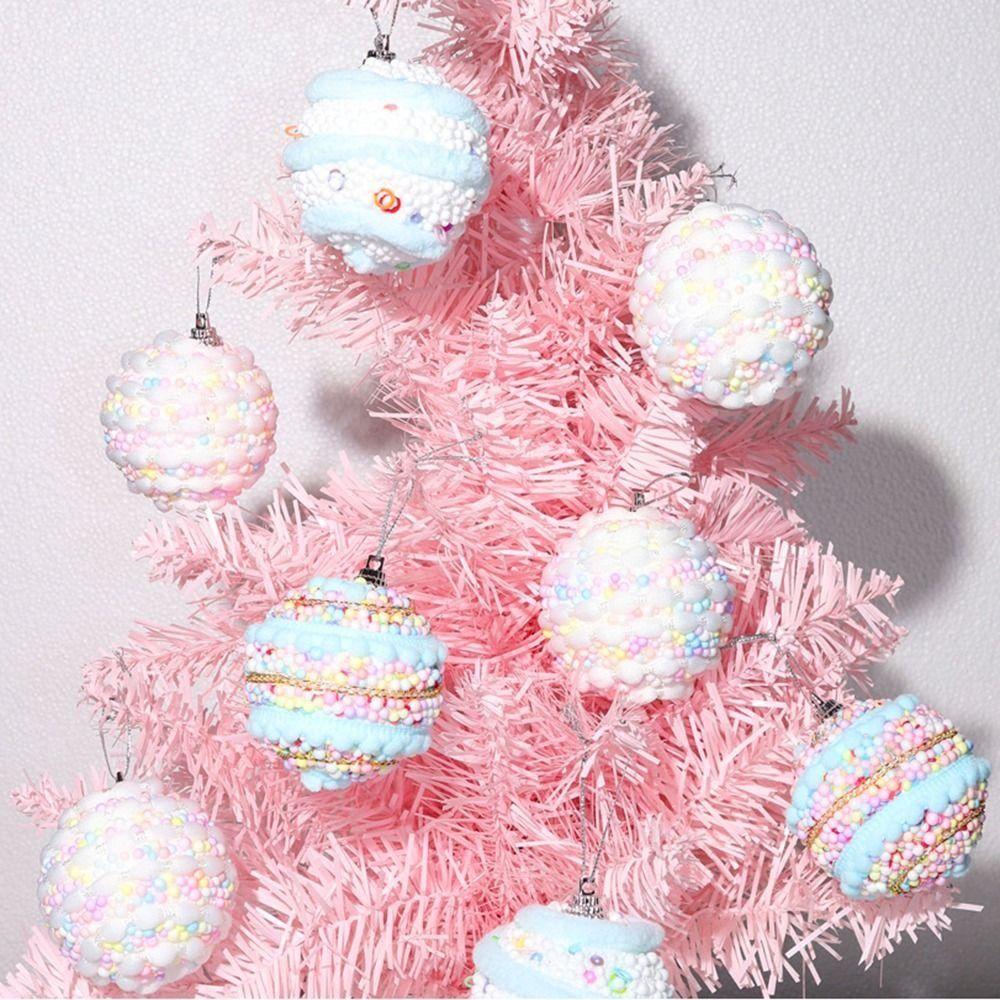12Pcs Macaron Color Hanging Balls for Christmas Tree Foam Christmas Spheres Pendant for Home