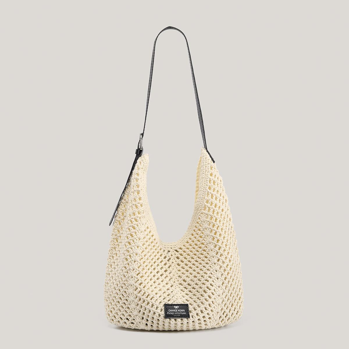 

Casual large-capacity women s bags New trendy shoulder bags Thick thread woven armpit bags Fashion