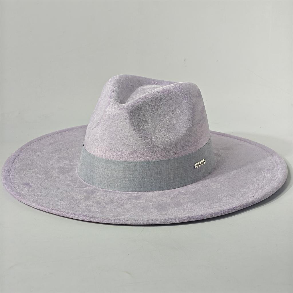 New Big Wide Brim Fedora Hats For Women Men Western Suede Hat Large Felt Panama Hat Rancher Hat Chapeau Femme Luxe