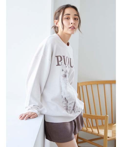 Gelato Pique CAT JQD Pullover PWNT244065 BEG Free Size Women's