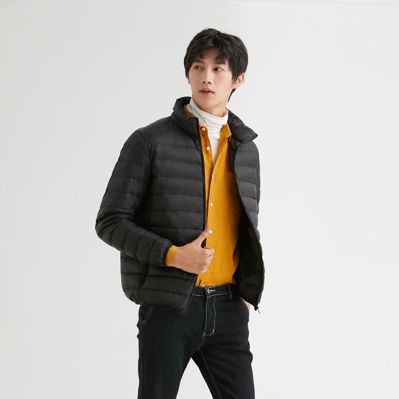 ikTok Light and Thin Down Jacket Men's Hooded Down Winter Coat Thickened Large Size Men's Coat