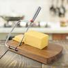 Cortador de Queso de Madera Ajustable con Alambre de Acero Inoxidable Corte Uniforme Queso Cortador de Mantequilla para Cocina Jamón Fruta Verduras
