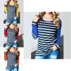 Autumn New Striped Stitching Round Neck Long-sleeved T-shirt Bottoming Shirt For Effortless Style And Comfort