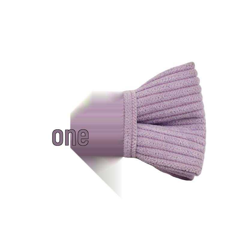 Purple Corduroy Cat Collar with Bell & Bow Tie Leash Small