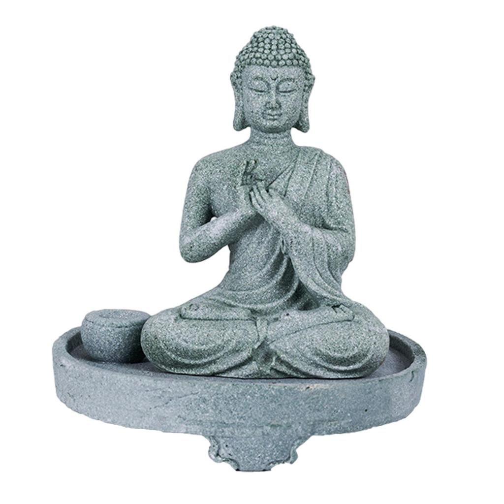 Buddha Incense Holder Figurine Zen Stand Craft Ornament for Shelf Tabletop Living