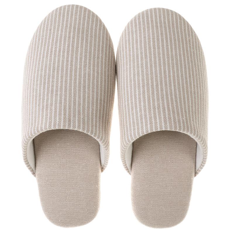 Mode Japansk Stil Tysta Tofflor Kvinnor Män Hem Bomullstofflor Andningsbart Tyg Par Vår Sommarskor Mockasula Damtofflor