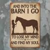 Vintage Horse Metal Wall Art, Farmhouse Decor for Living Room