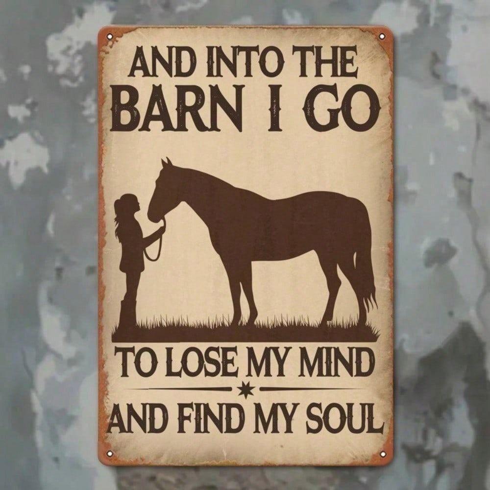 Vintage Horse Metal Wall Art, Farmhouse Decor for Living Room