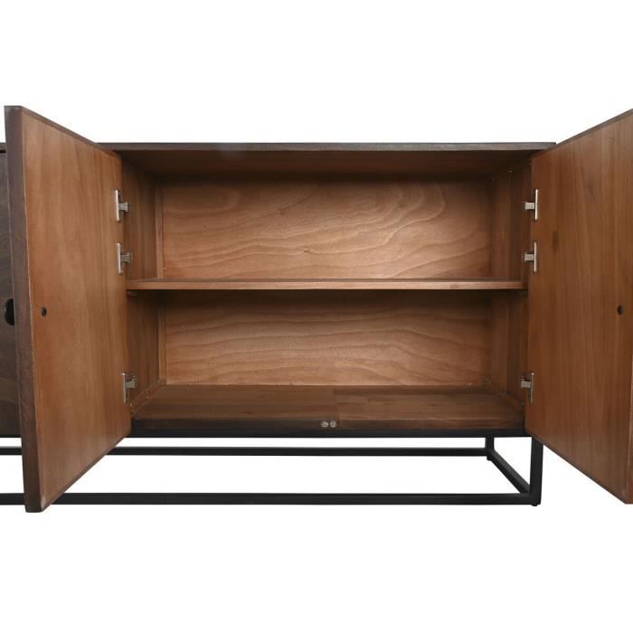 Buffet bas - Alpin - Bois Jamun - 4 portes - 177x38x75 cm - Brun foncé